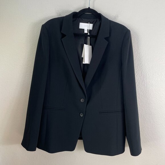 NEW Hugo Boss Womens 14 Black Blazer Two Button Jacket Career Work - Picture 11 of 14